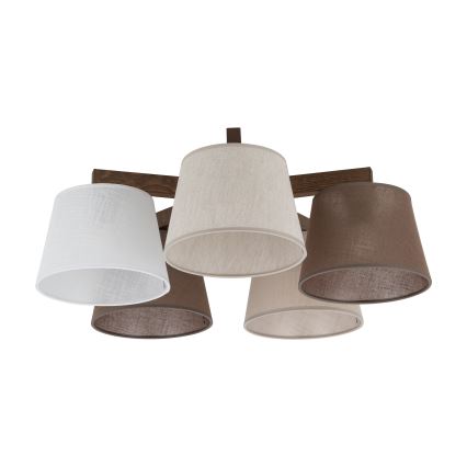 BRILAGI - LED ytmonterad taklampa LATTE 5xE27/15W/230V furu/mix