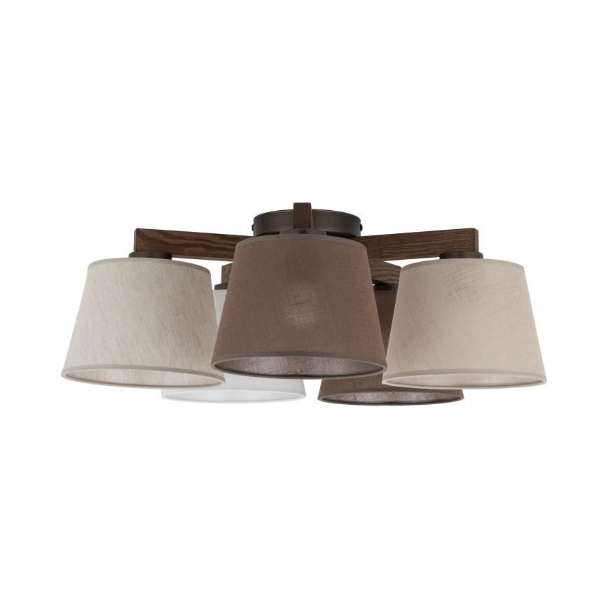BRILAGI - LED ytmonterad taklampa LATTE 5xE27/15W/230V furu/mix