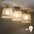 BRILAGI - LED ytmonterad taklampa LATTE SABIA 3xE27/15W/230V furu/beige