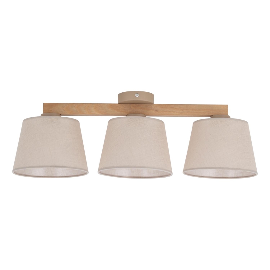 BRILAGI - LED ytmonterad taklampa LATTE SABIA 3xE27/15W/230V furu/beige