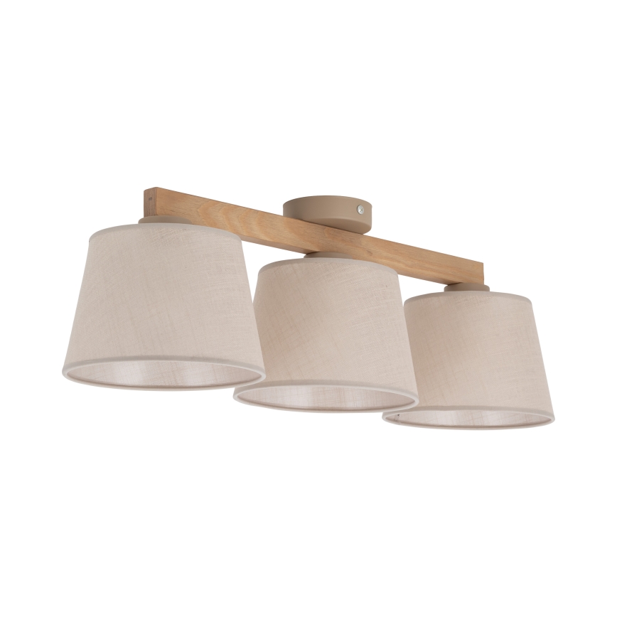 BRILAGI - LED ytmonterad taklampa LATTE SABIA 3xE27/15W/230V furu/beige