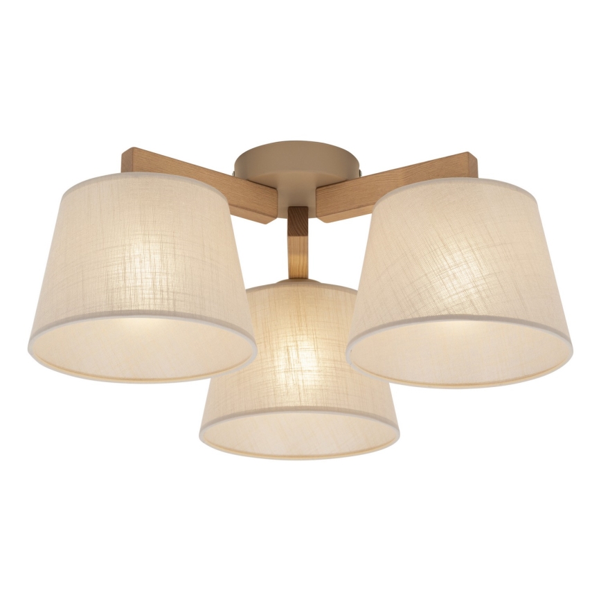 BRILAGI - LED ytmonterad taklampa LATTE SABIA 3xE27/15W/230V furu/beige