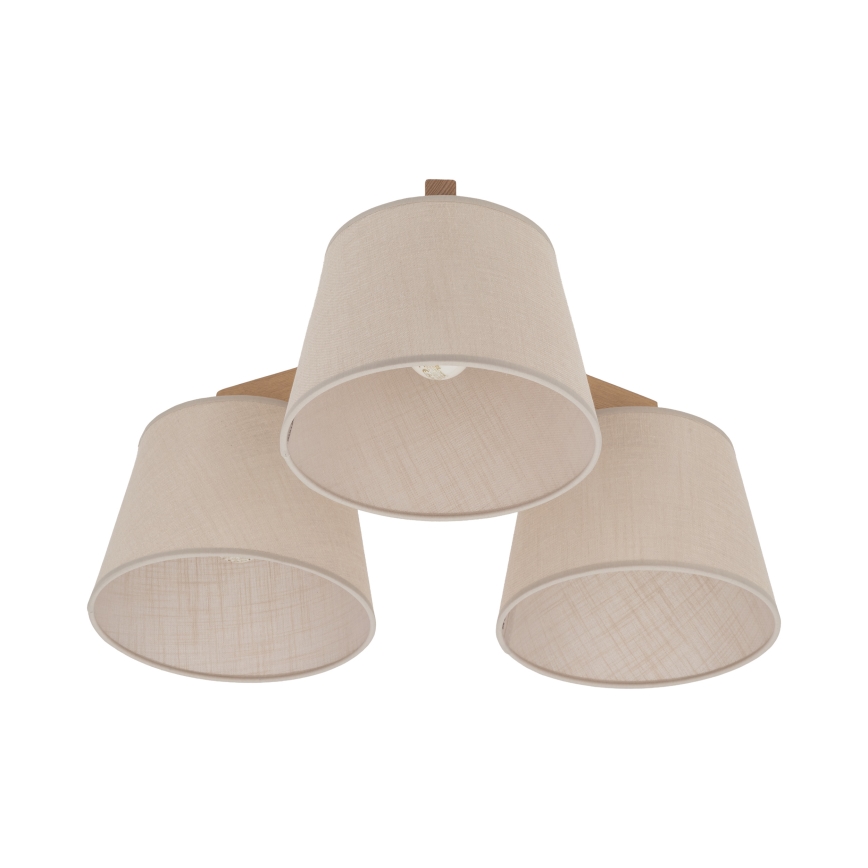 BRILAGI - LED ytmonterad taklampa LATTE SABIA 3xE27/15W/230V furu/beige