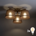 BRILAGI - LED ytmonterad taklampa LATTE SABIA 3xE27/15W/230V furu/brun