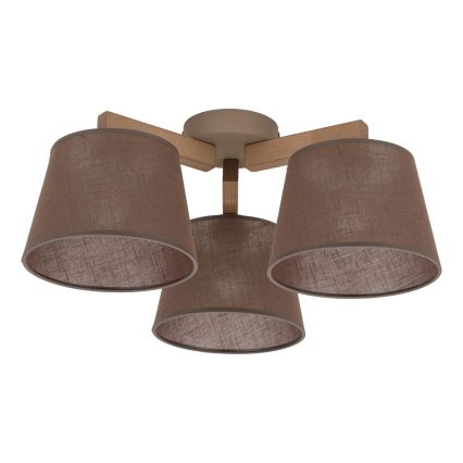 BRILAGI - LED ytmonterad taklampa LATTE SABIA 3xE27/15W/230V furu/brun