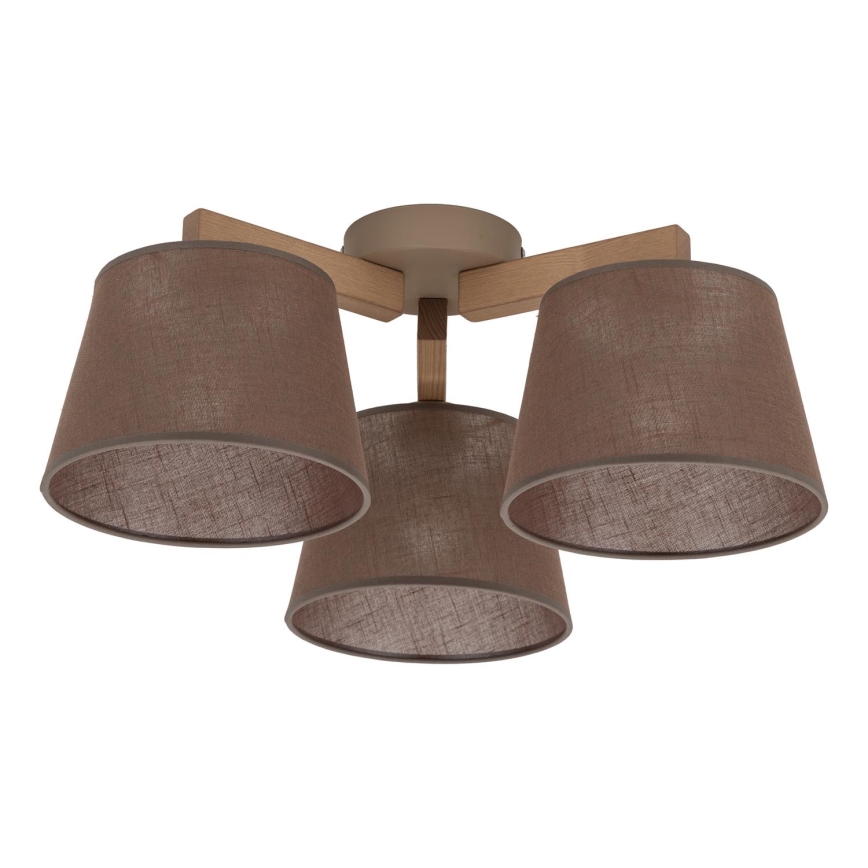BRILAGI - LED ytmonterad taklampa LATTE SABIA 3xE27/15W/230V furu/brun