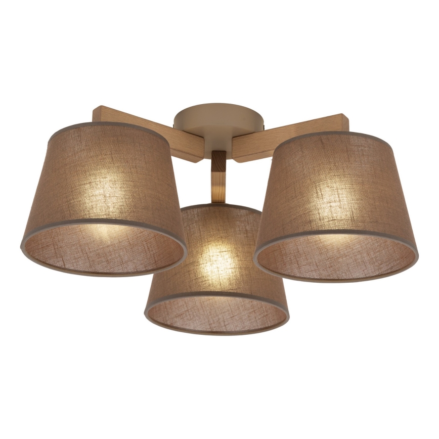 BRILAGI - LED ytmonterad taklampa LATTE SABIA 3xE27/15W/230V furu/brun
