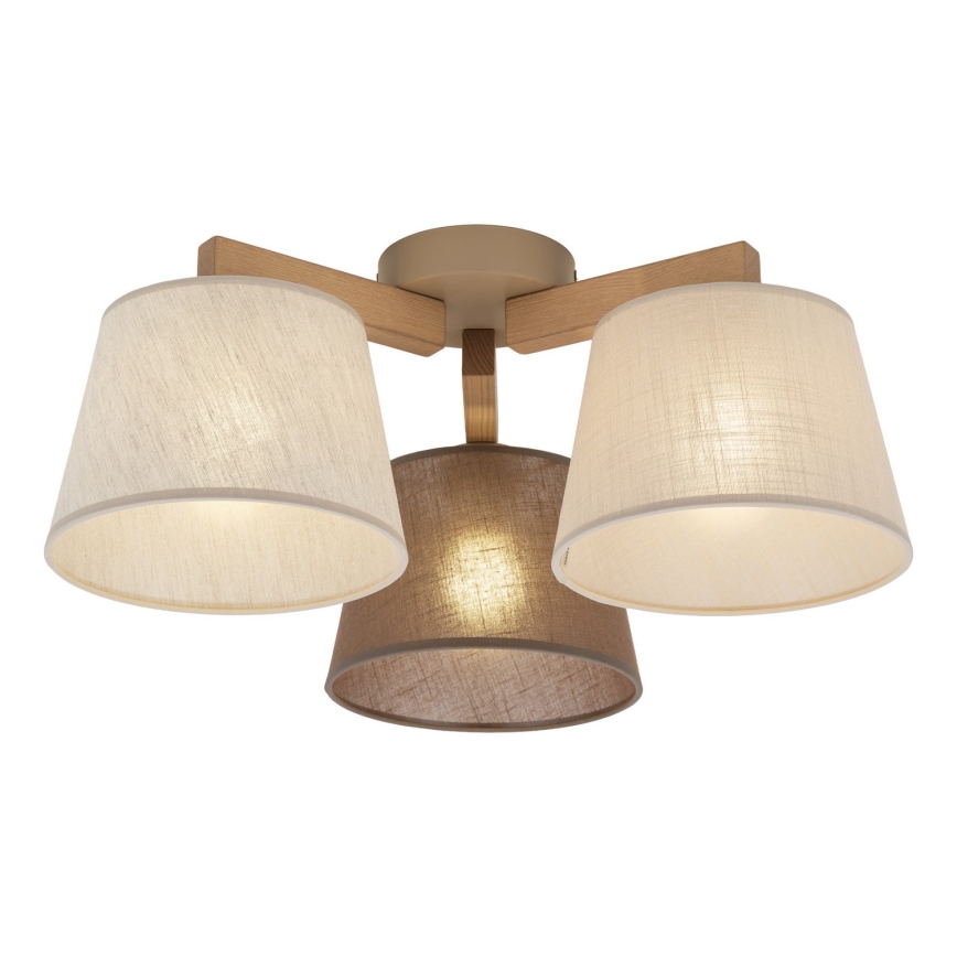 BRILAGI - LED-ytmonterad taklampa LATTE SABIA 3xE27/15W/230V furu/mix