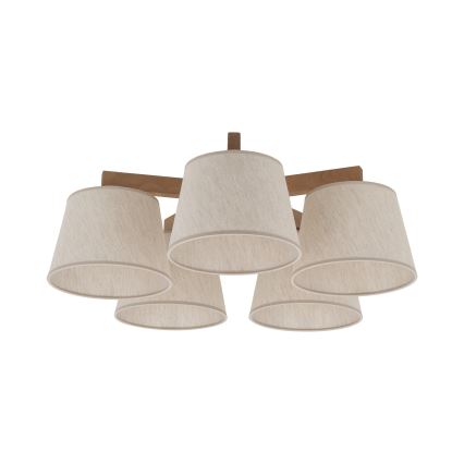 BRILAGI - LED ytmonterad taklampa LATTE SABIA 5xE27/15W/230V furu/krämvit