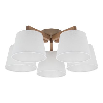 BRILAGI - LED ytmonterad taklampa LATTE SABIA 5xE27/15W/230V furu/vit