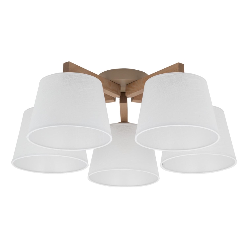 BRILAGI - LED ytmonterad taklampa LATTE SABIA 5xE27/15W/230V furu/vit