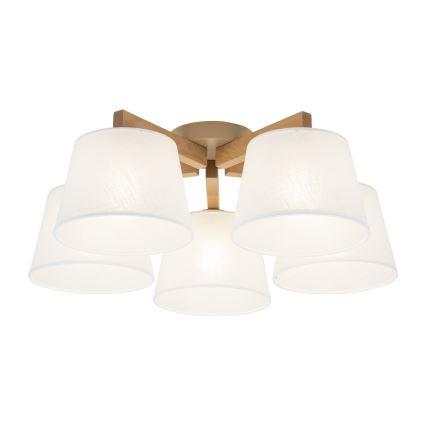 BRILAGI - LED ytmonterad taklampa LATTE SABIA 5xE27/15W/230V furu/vit