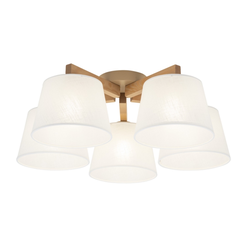 BRILAGI - LED ytmonterad taklampa LATTE SABIA 5xE27/15W/230V furu/vit