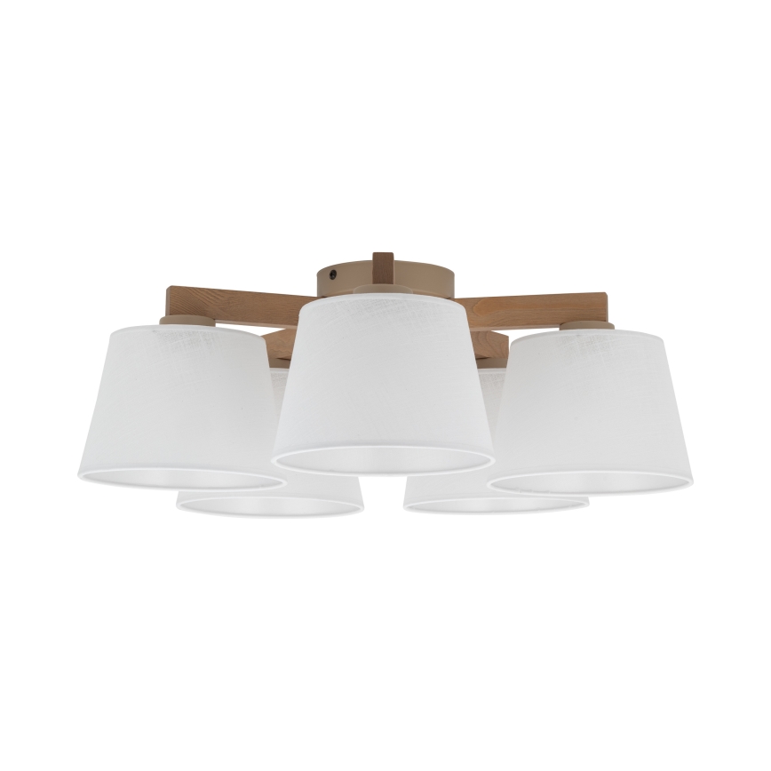 BRILAGI - LED ytmonterad taklampa LATTE SABIA 5xE27/15W/230V furu/vit