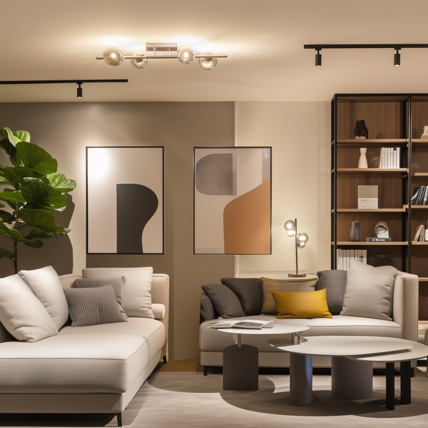 Brilagi - LED ytmonterad taklampa MILLA 4xG9/3W/230V svart krom/rökt glas