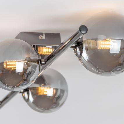 Brilagi - LED ytmonterad taklampa MILLA 4xG9/3W/230V svart krom/rökt glas