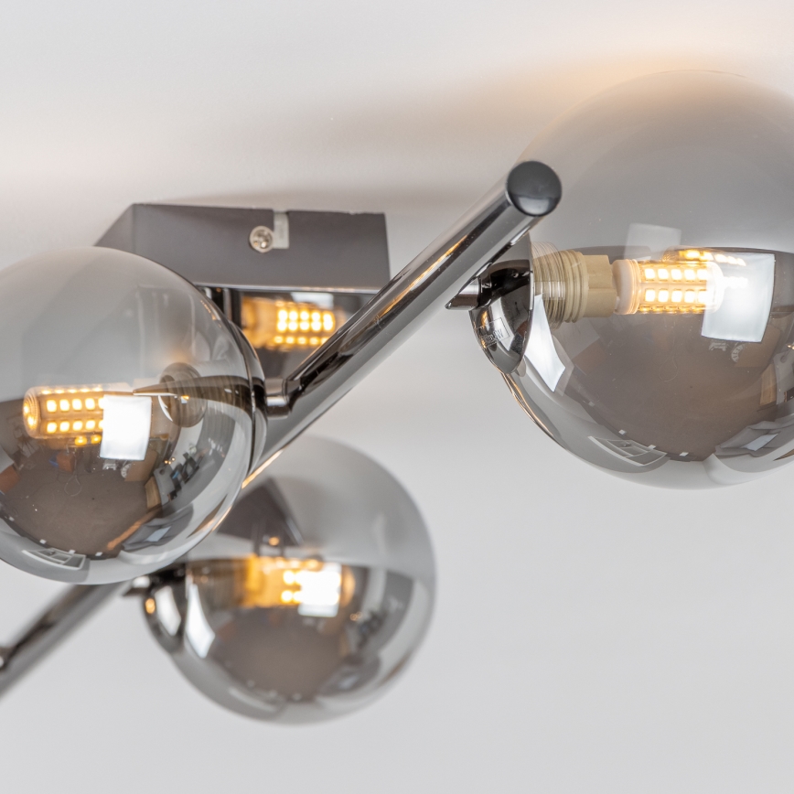 Brilagi - LED ytmonterad taklampa MILLA 4xG9/3W/230V svart krom/rökt glas