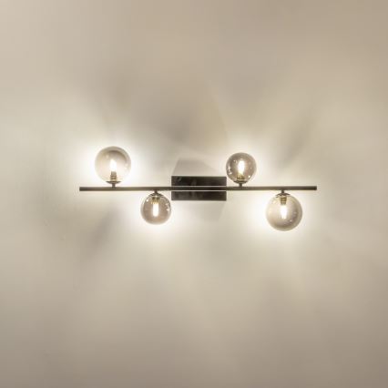 Brilagi - LED ytmonterad taklampa MILLA 4xG9/3W/230V svart krom/rökt glas