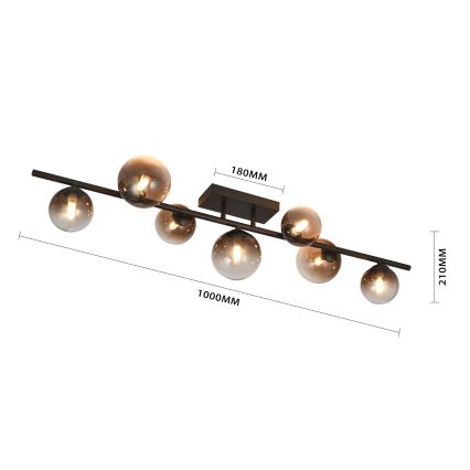 Brilagi - LED ytmonterad taklampa MILLA 7xG9/3W/230V brun/rökbrun