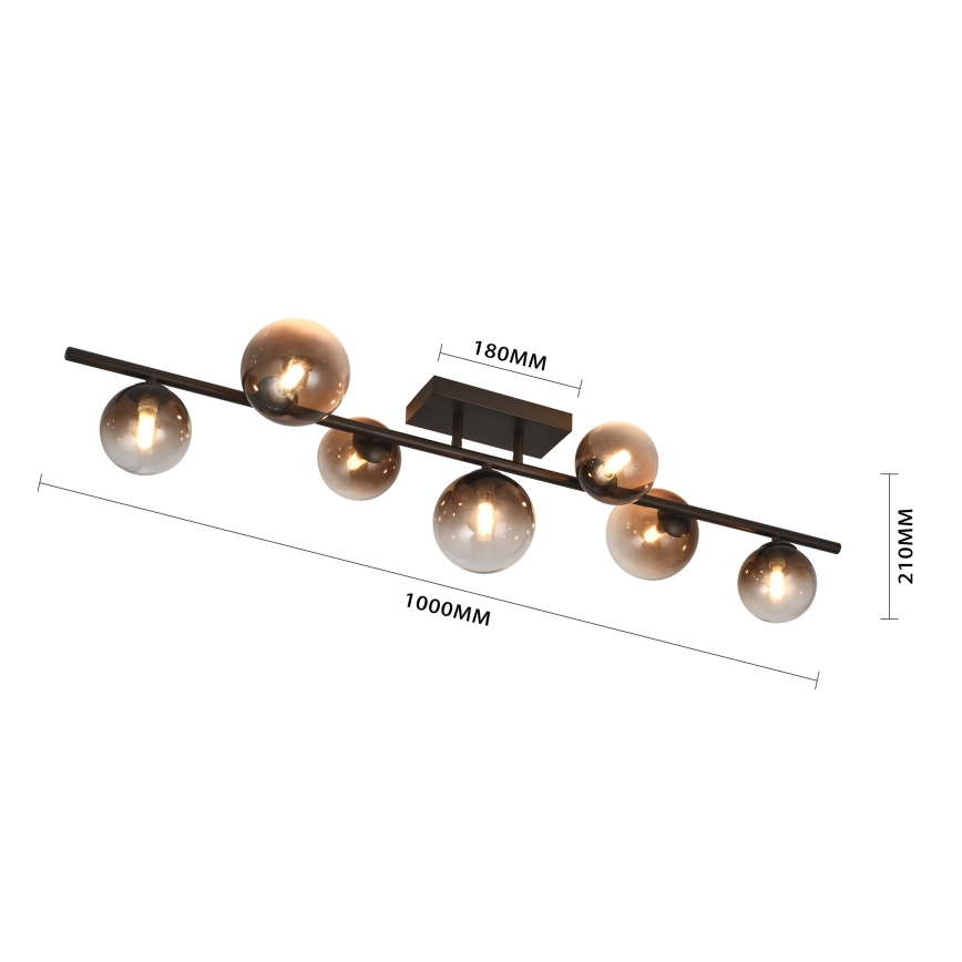 Brilagi - LED ytmonterad taklampa MILLA 7xG9/3W/230V brun/rökbrun