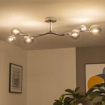 Brilagi - LED ytmonterad taklampa MISTEL 6xG9/3W/230V svart krom/rökfärgad