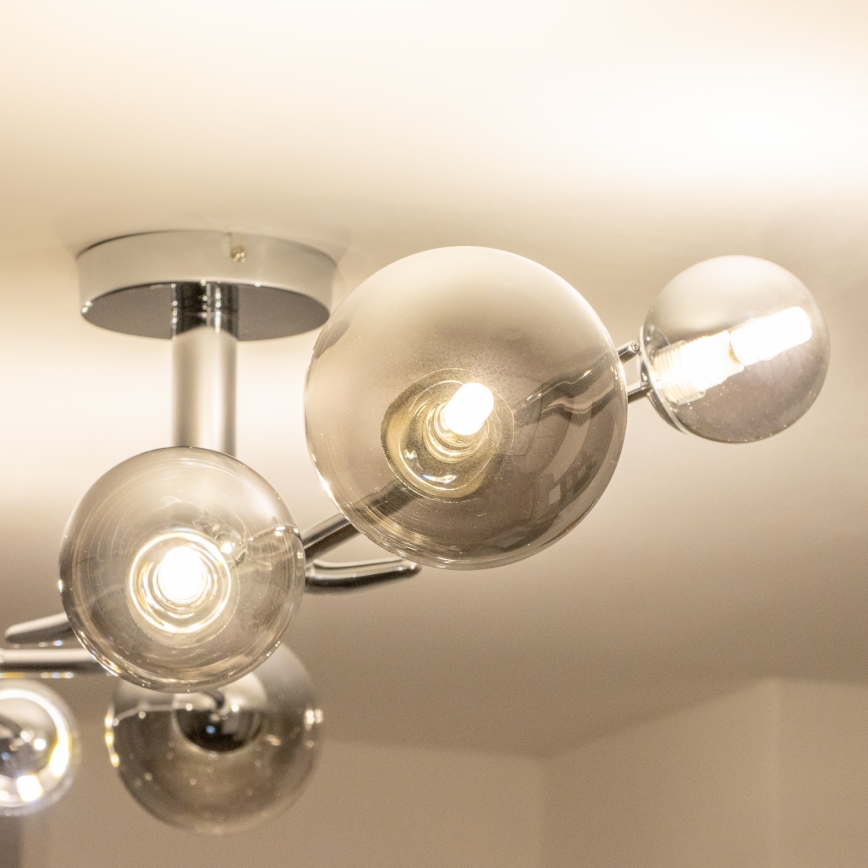 Brilagi - LED ytmonterad taklampa MISTEL 6xG9/3W/230V svart krom/rökfärgad