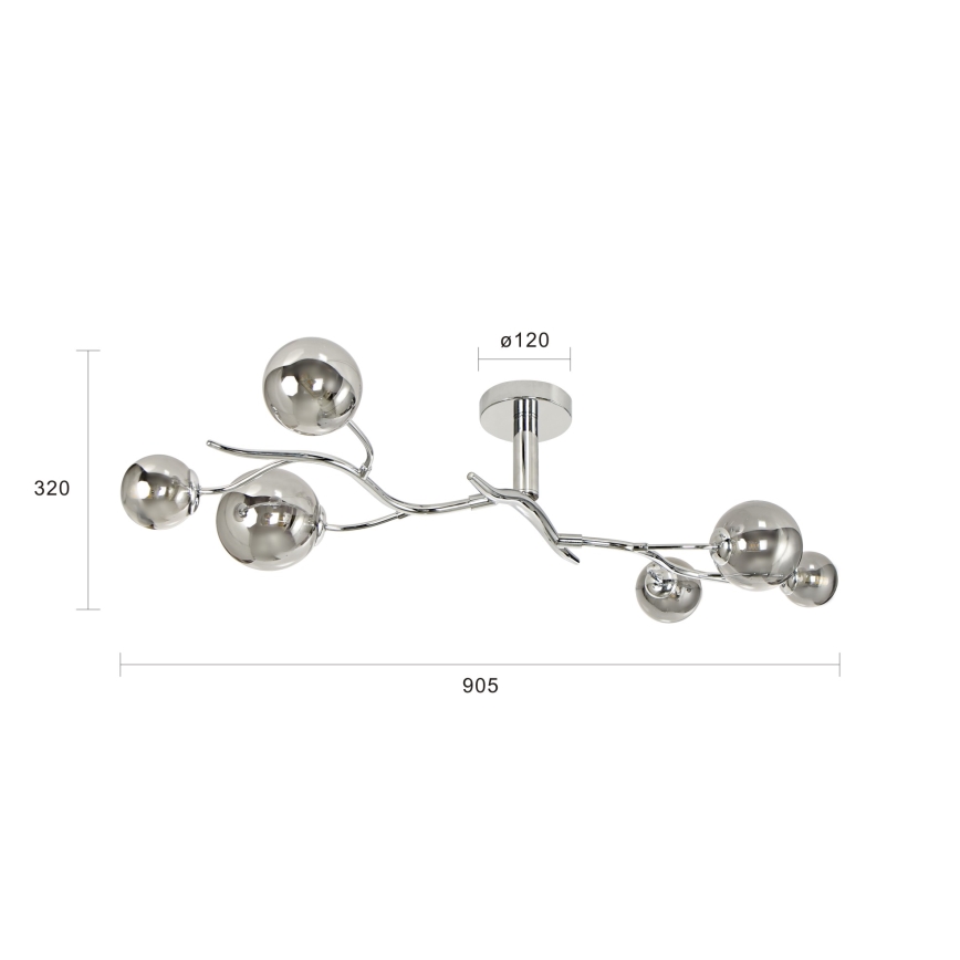 Brilagi - LED ytmonterad taklampa MISTEL 6xG9/3W/230V svart krom/rökfärgad