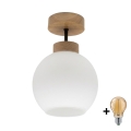 BRILAGI - LED ytmonterad taklampa RETRO GLASS 1xE27/60W/230V Ø 15 cm ek/vit