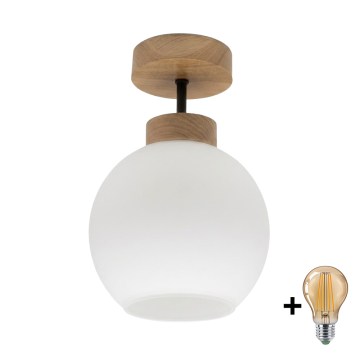 BRILAGI - LED ytmonterad taklampa RETRO GLASS 1xE27/60W/230V Ø 15 cm ek/vit