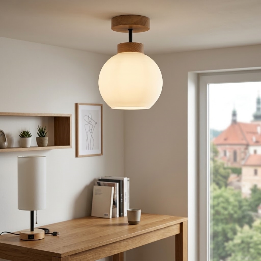 BRILAGI - LED ytmonterad taklampa RETRO GLASS 1xE27/60W/230V Ø 15 cm ek/vit