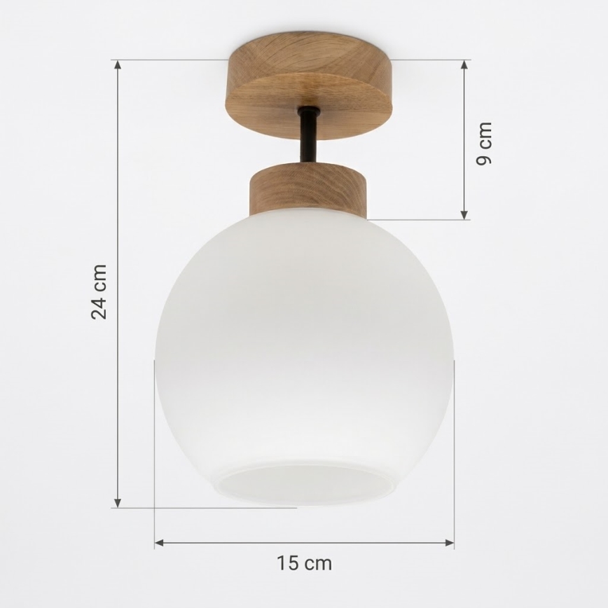 BRILAGI - LED ytmonterad taklampa RETRO GLASS 1xE27/60W/230V Ø 15 cm ek/vit