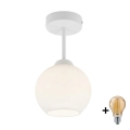 BRILAGI - LED ytmonterad taklampa RETRO GLASS 1xE27/60W/230V Ø 15 cm vit