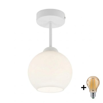 BRILAGI - LED ytmonterad taklampa RETRO GLASS 1xE27/60W/230V Ø 15 cm vit