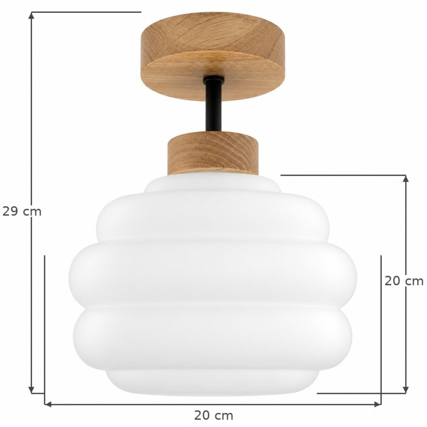 BRILAGI - LED ytmonterad taklampa RETRO GLASS 1xE27/60W/230V Ø 20 cm ek/vit