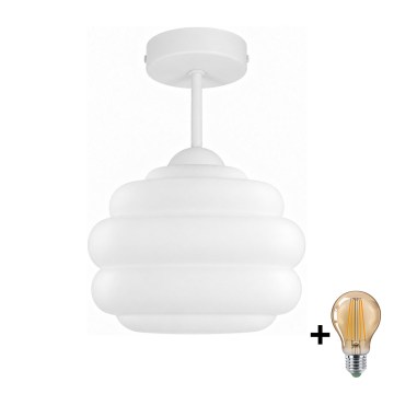BRILAGI - LED Ytmonterad taklampa RETRO GLASS 1xE27/60W/230V Ø 20 cm vit
