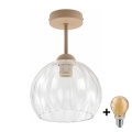 BRILAGI - LED-ytmonterad taklampa RETRO GLASS 1xE27/60W/230V Ø 25 cm beige/klar
