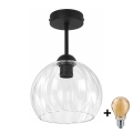 BRILAGI - LED ytmonterad taklampa RETRO GLASS 1xE27/60W/230V Ø 25 cm svart/klar
