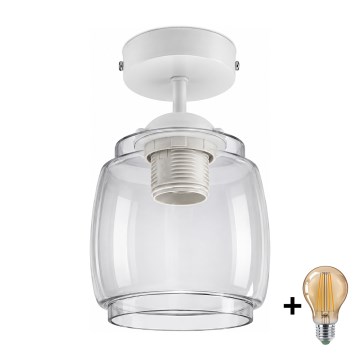 BRILAGI - LED ytmonterad taklampa RETRO GLASS 1xE27/60W/230V Ø 26 cm vit/rökgrå