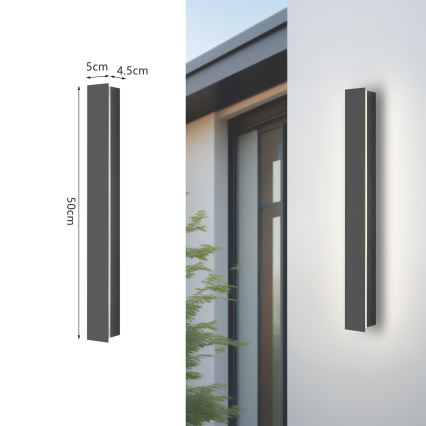 Brilagi - LED utomhusväggarmatur LINEAR LED/12W/230V 3000K IP65 50 cm antracit CRI 90