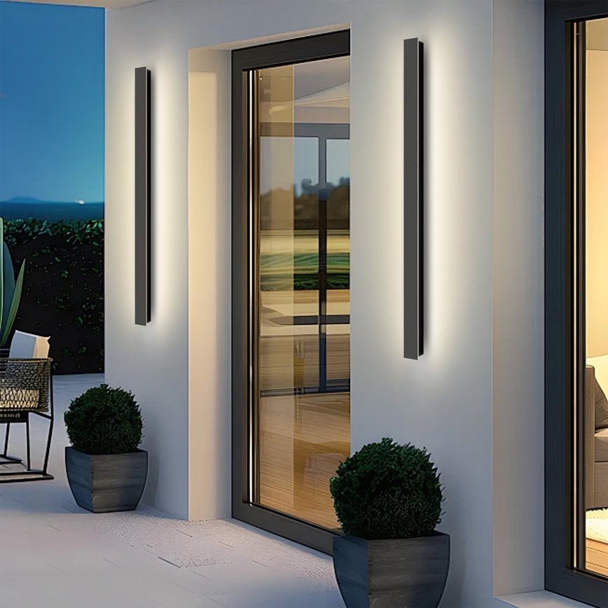 Brilagi - LED utomhusväggarmatur LINEAR LED/22W/230V 4000K IP65 100 cm svart CRI 90