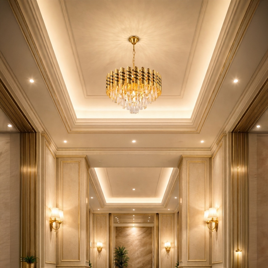 Brilagi - Ljuskrona CRISTAL med kedja 5xE14/40W/230V Ø 38 cm