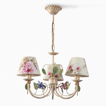 BRILAGI - Ljuskrona med kedja CAMELLIA 3xE14/40W/230V flerfärgad/beige/patina