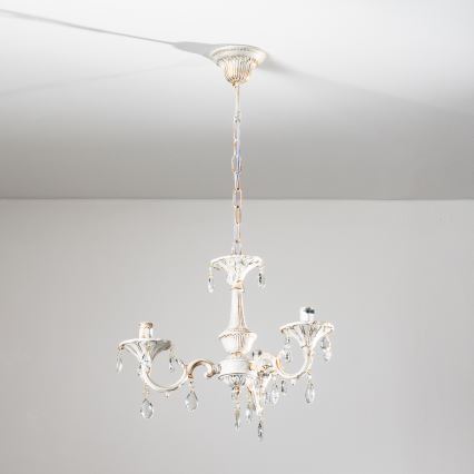 BRILAGI - Ljuskrona med kedja CLASSIC 3xE14/10W/230V krämvit/patina