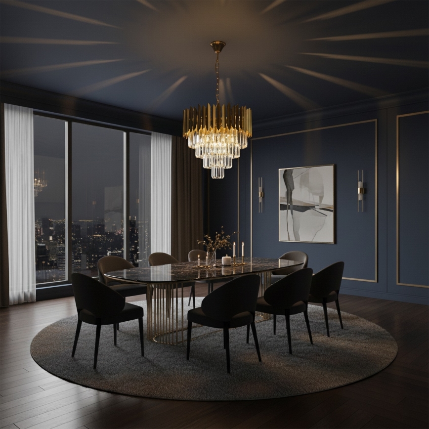 Brilagi - Ljuskrona med kedja CRISTAL 5xE14/40W/230V Ø 45 cm