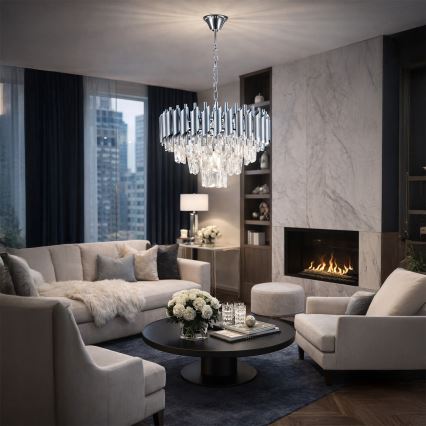 Brilagi - Ljuskrona med kedja ECLIPSE 5xE14/10W/230V Ø 38 cm silver