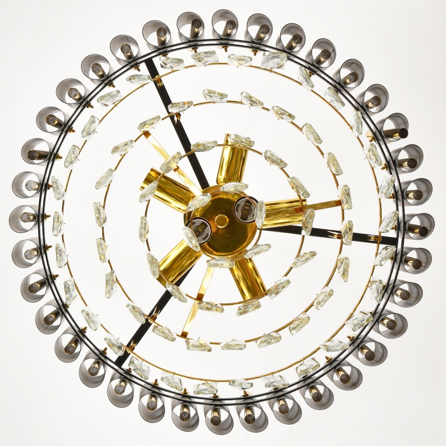 Brilagi - Ljuskrona med kedja ECLIPSE, 7 x E14, 10 W, 230 V, Ø 48 cm, svart/guld