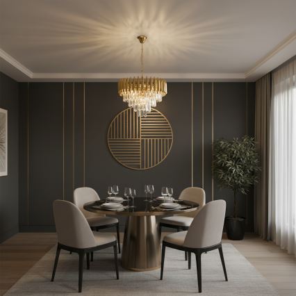 Brilagi - Ljuskrona med kedja ECLIPSE 7xE14/10W/230V Ø 48 cm guldfärgad