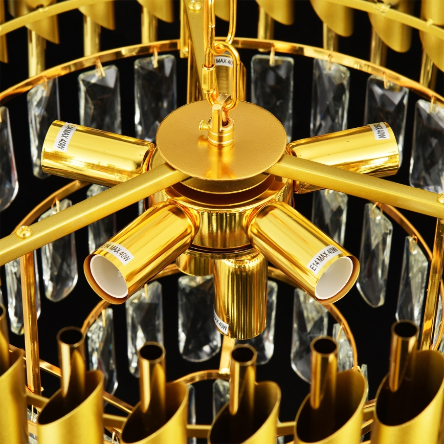 Brilagi - Ljuskrona med kedja ECLIPSE 7xE14/10W/230V Ø 48 cm guldfärgad