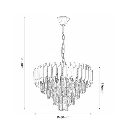 Brilagi - Ljuskrona med kedja ECLIPSE 7xE14/10W/230V Ø 48 cm silverfärgad