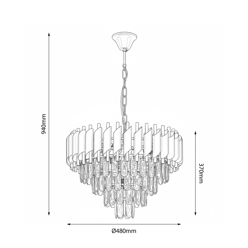 Brilagi - Ljuskrona med kedja ECLIPSE 7xE14/10W/230V Ø 48 cm silverfärgad